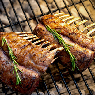 Zwei gegrillte Rippchen am Grill