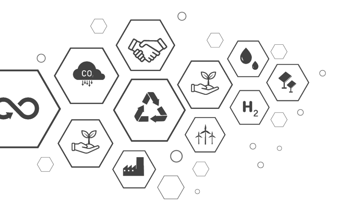 Icons, die ökologische und soziale Verantwortung zeigen und Nachhaltigkeit ausdrücken