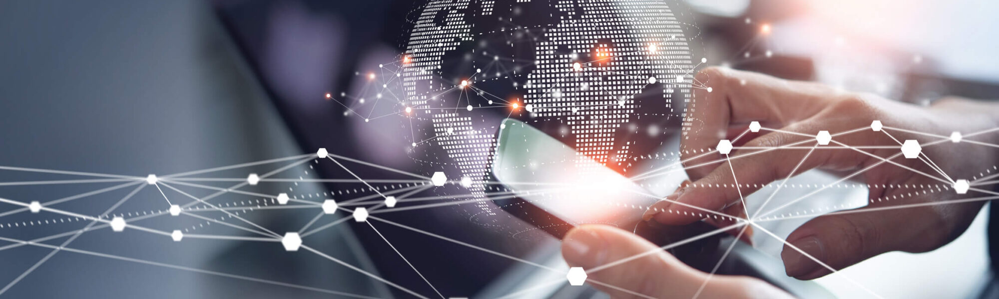 A picture showing a person using a smartphone