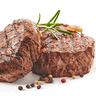 Zwei gebratene Fleischmedaillons